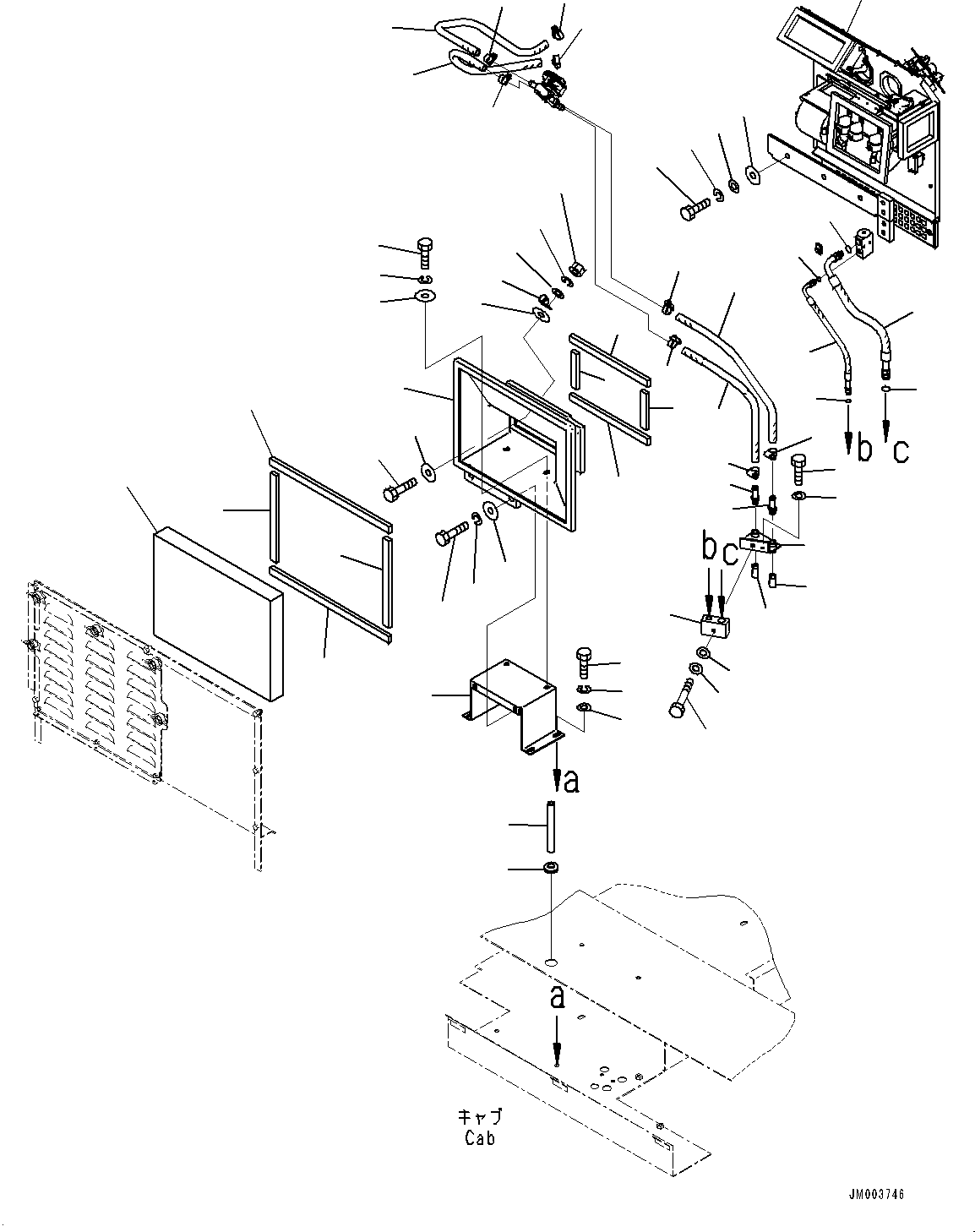 Komatsu parts book diagram for HD1500-7 S/N 80138-UP (-40 deg C) Chassis only: CAB, HEATER UNIT (#80138-)