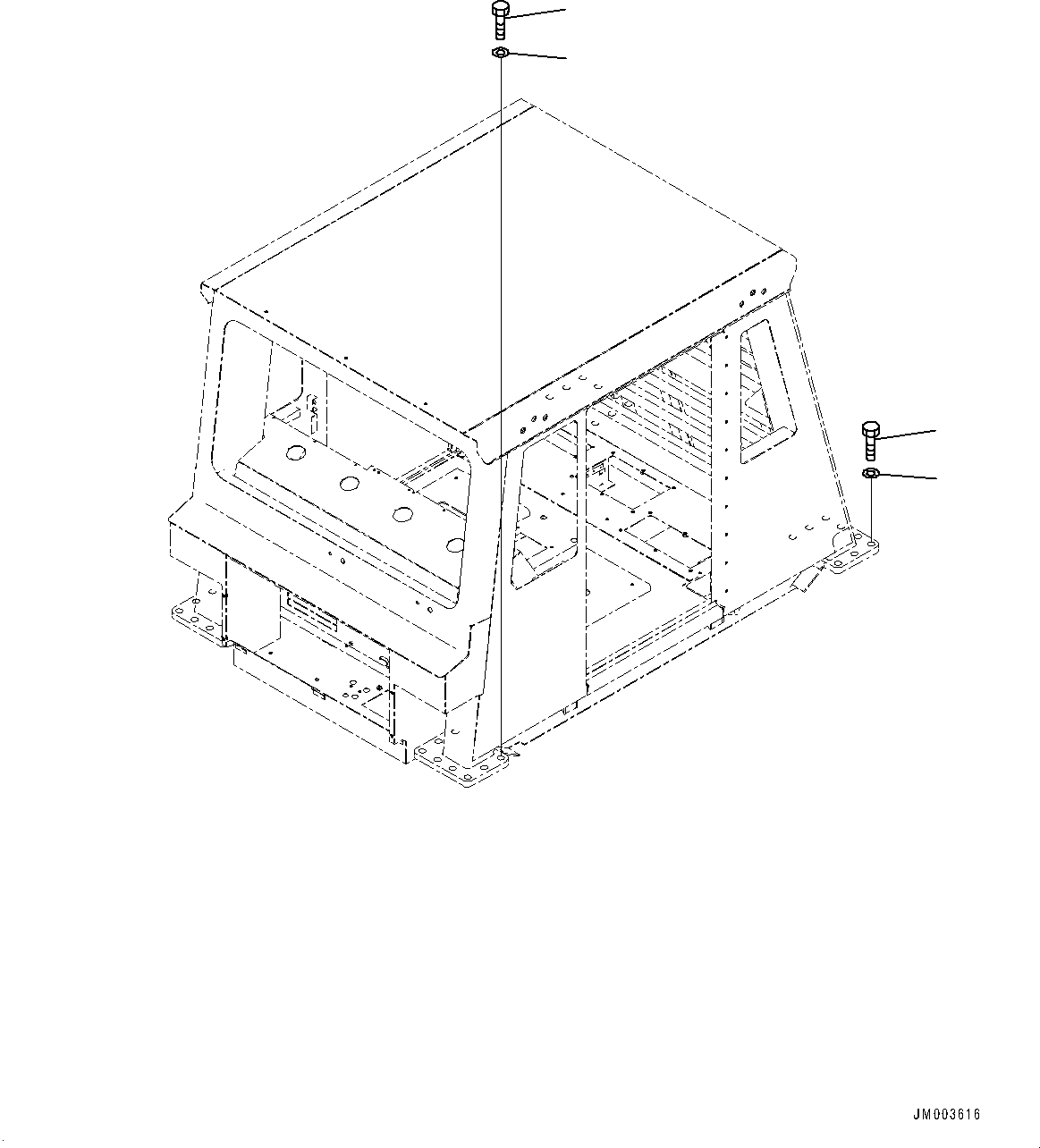 Komatsu parts book diagram for HD1500-7 S/N 80138-UP (-40 deg C) Chassis only: CAB, CAB MOUNTING (#80138-)