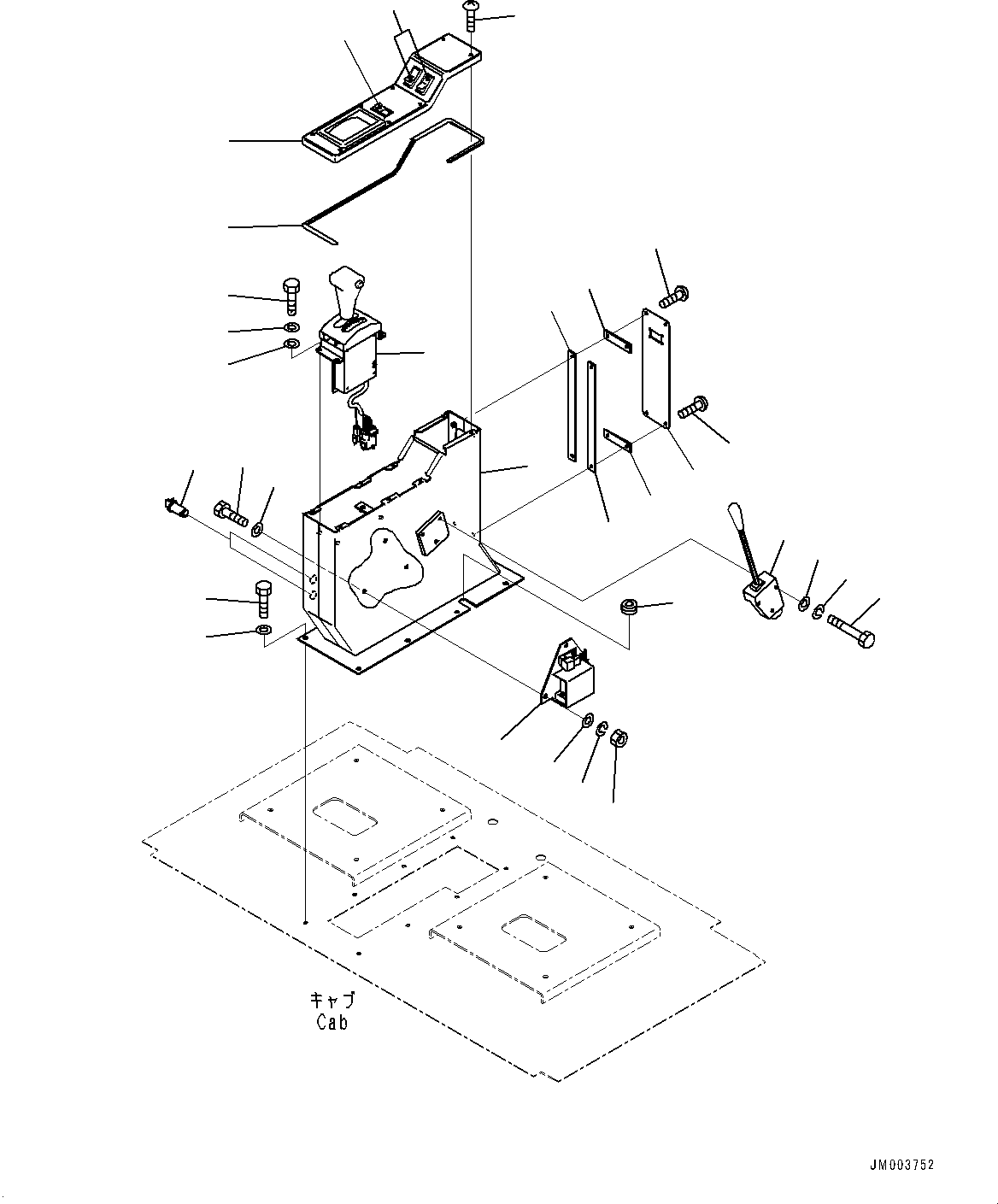 Komatsu parts book diagram for HD1500-7 S/N 80138-UP (-40 deg C) Chassis only: CAB, CONSOLE BOX (#80138-)