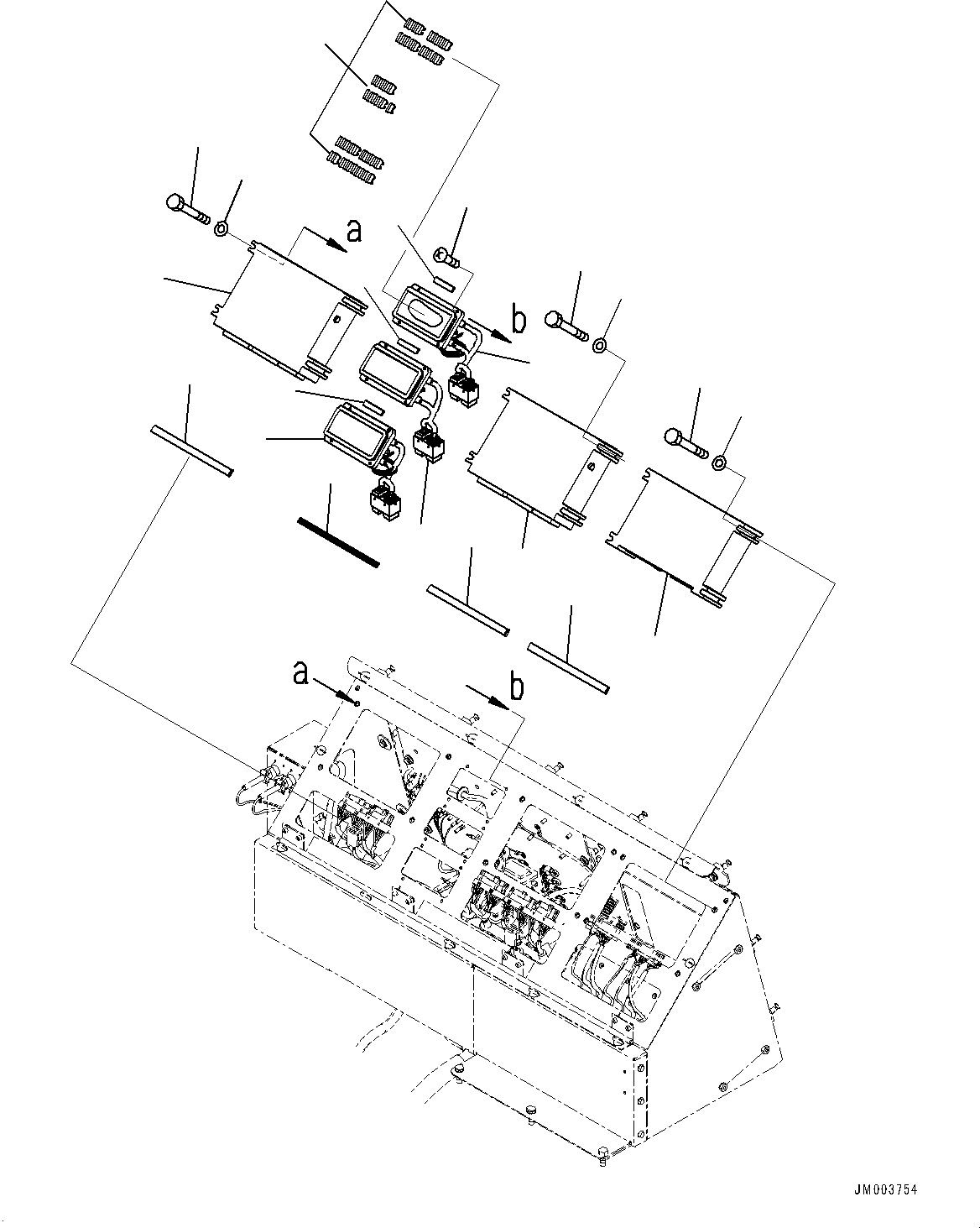 Komatsu parts book diagram for HD1500-7 S/N 80138-UP (-40 deg C) Chassis only: CAB, FUSE AND CONTROLLER (#80138-)