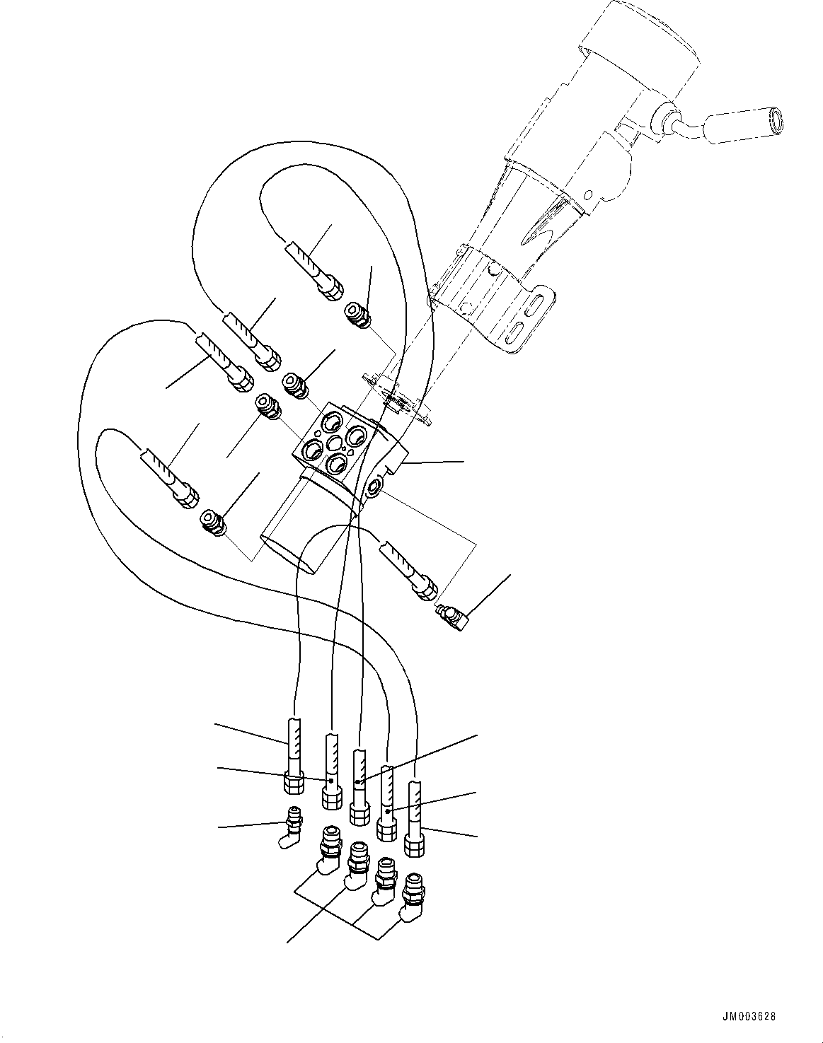 Komatsu parts book diagram for HD1500-7 S/N 80138-UP (-40 deg C) Chassis only: CAB, STEERING PIPING (#80138-)