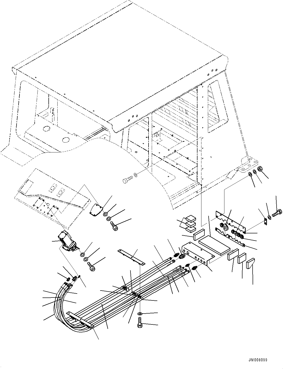 Komatsu parts book diagram for HD1500-7 S/N 80138-UP (-40 deg C) Chassis only: CAB, BRAKE (#80138-)
