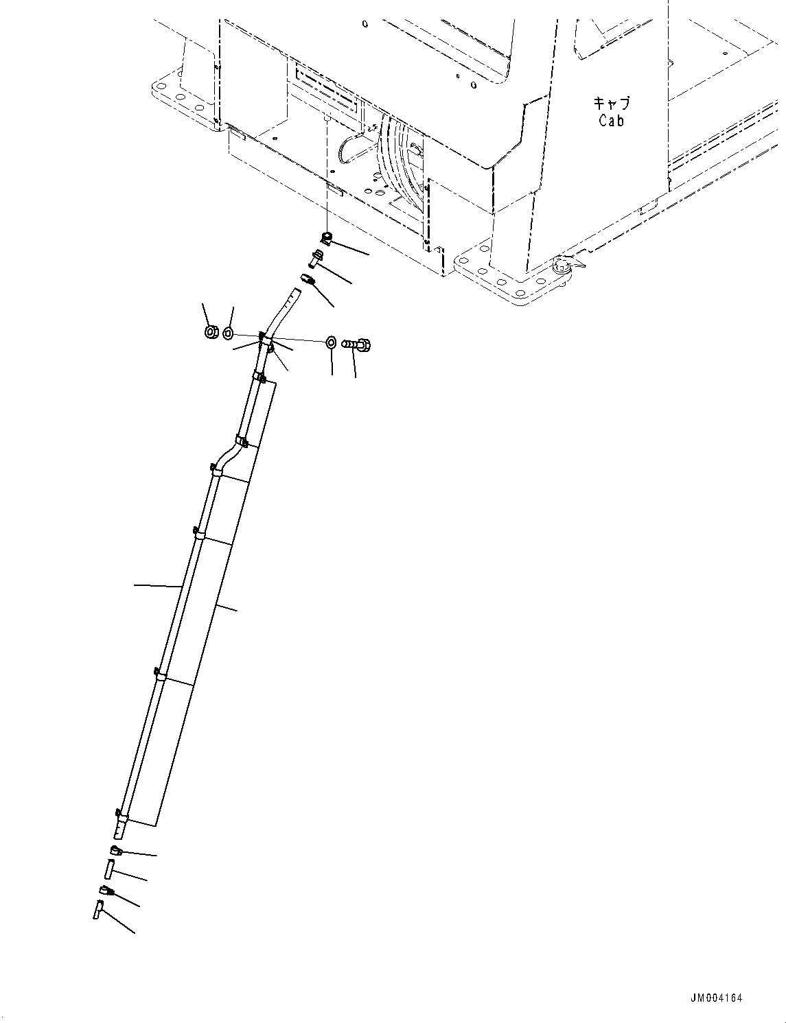 Komatsu parts book diagram for HD1500-7 S/N 80138-UP (-40 deg C) Chassis only: AIR CONDITIONER AND HEATER DRAIN PIPING (#80138-)