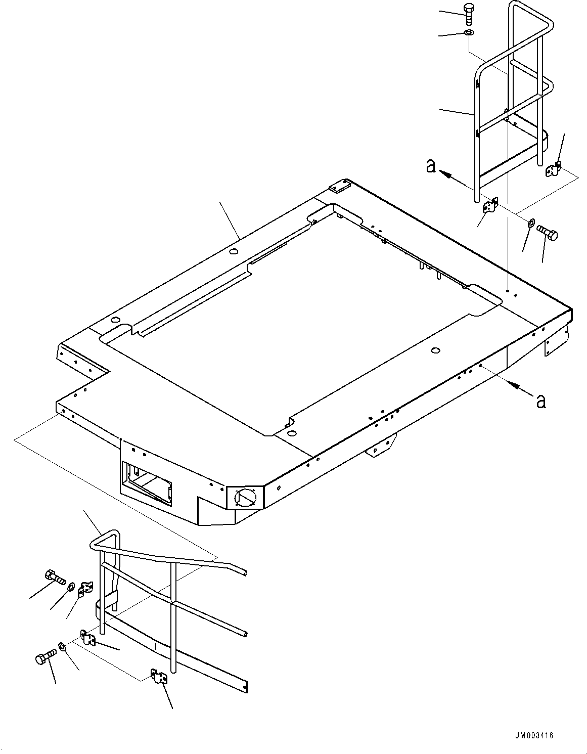 Komatsu parts book diagram for HD1500-7 S/N 80138-UP (-40 deg C) Chassis only: PLATFORM L.H. (#80138-)