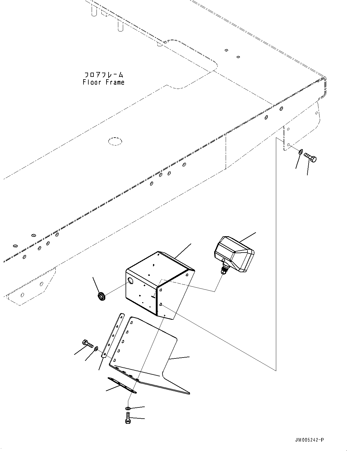 Komatsu parts book diagram for HD1500-7 S/N 80138-UP (-40 deg C) Chassis only: PLATFORM L.H., BACK-UP LAMP (#80222-)