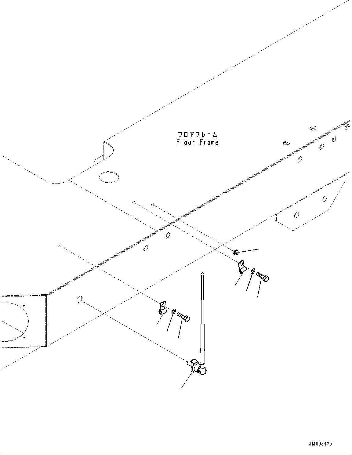 Komatsu parts book diagram for HD1500-7 S/N 80138-UP (-40 deg C) Chassis only: PLATFORM L.H., ANTENNA (#80138-)