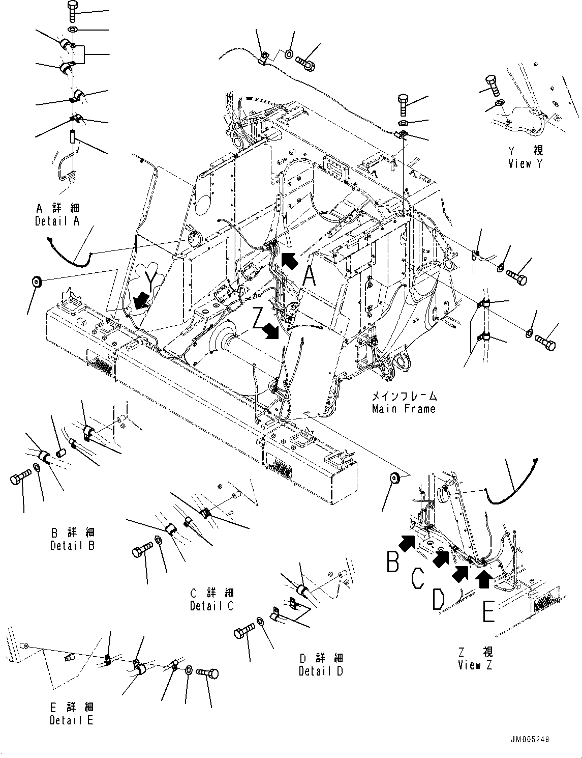 Komatsu parts book diagram for HD1500-7 S/N 80138-UP (-40 deg C) Chassis only: ENGINE SIDE COVER,  (#80223-)