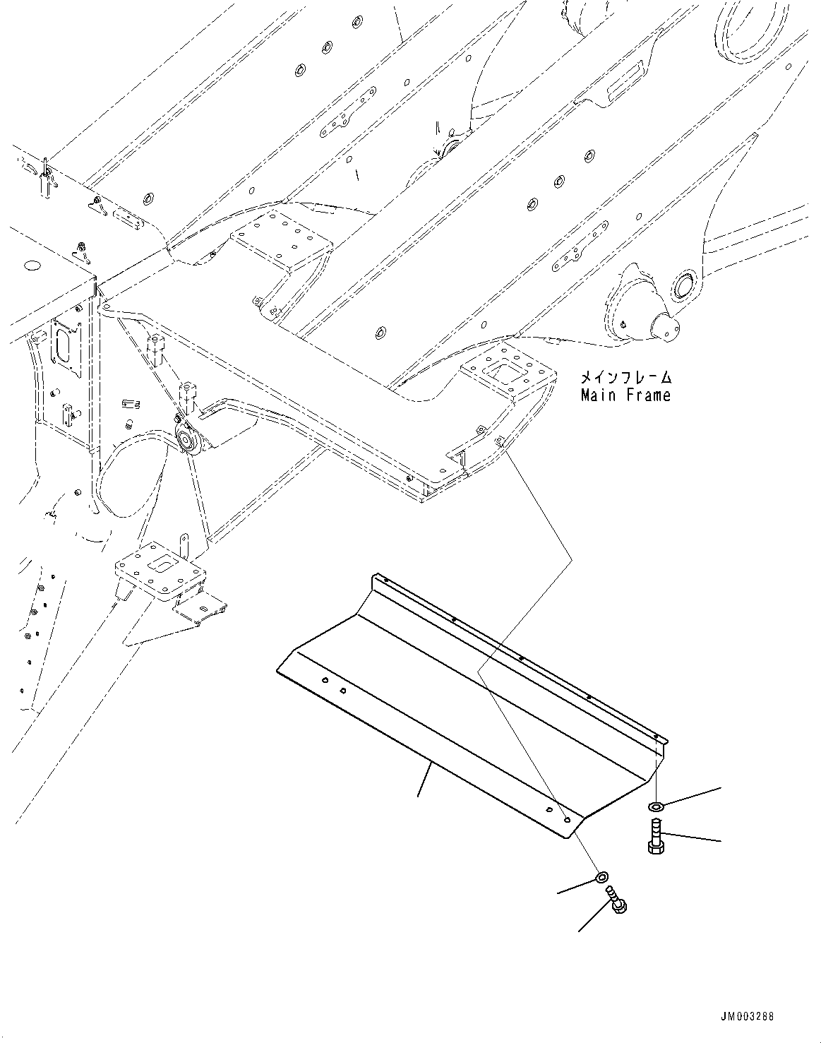 Komatsu parts book diagram for HD1500-7 S/N 80138-UP (-40 deg C) Chassis only: REAR GUARD (#80138-)