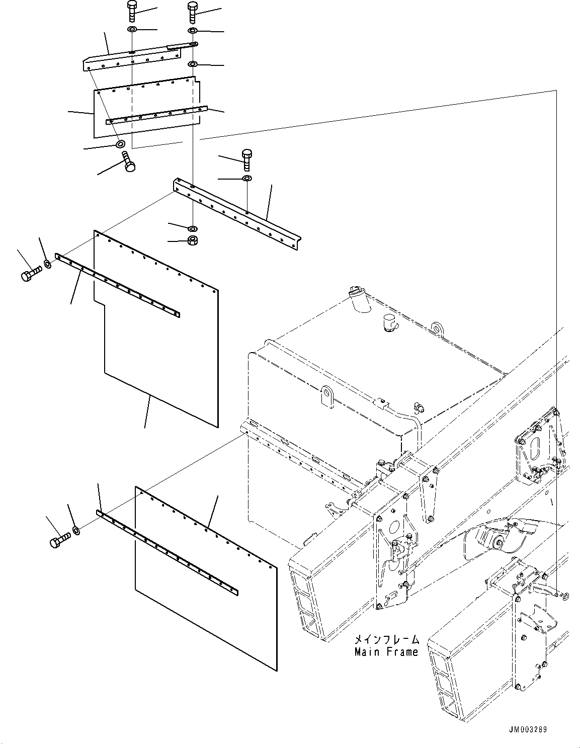 Komatsu parts book diagram for HD1500-7 S/N 80138-UP (-40 deg C) Chassis only: MUDGUARD, FENDER (#80138-)