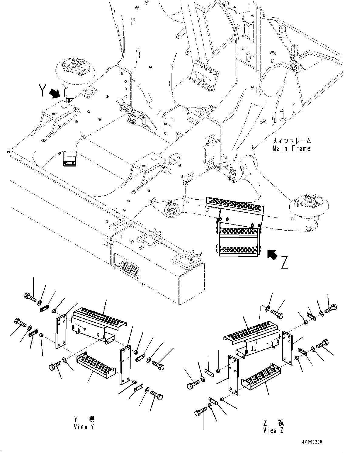 Komatsu parts book diagram for HD1500-7 S/N 80138-UP (-40 deg C) Chassis only: STEP (#80138-)