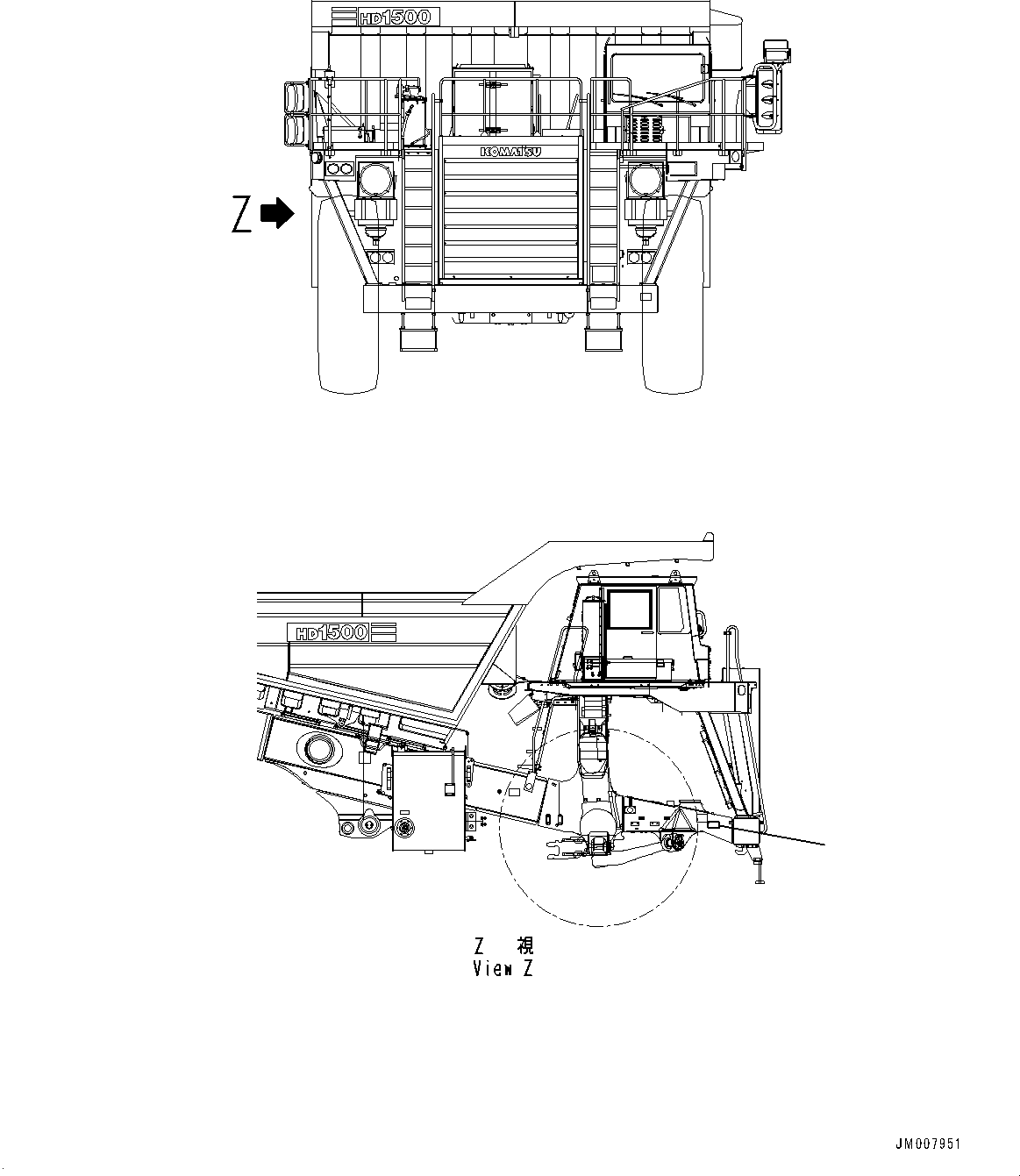 Komatsu parts book diagram for HD1500-7 S/N 80138-UP (-40 deg C) Chassis only: NAME PLATE, SERIAL NO. (#80138-)