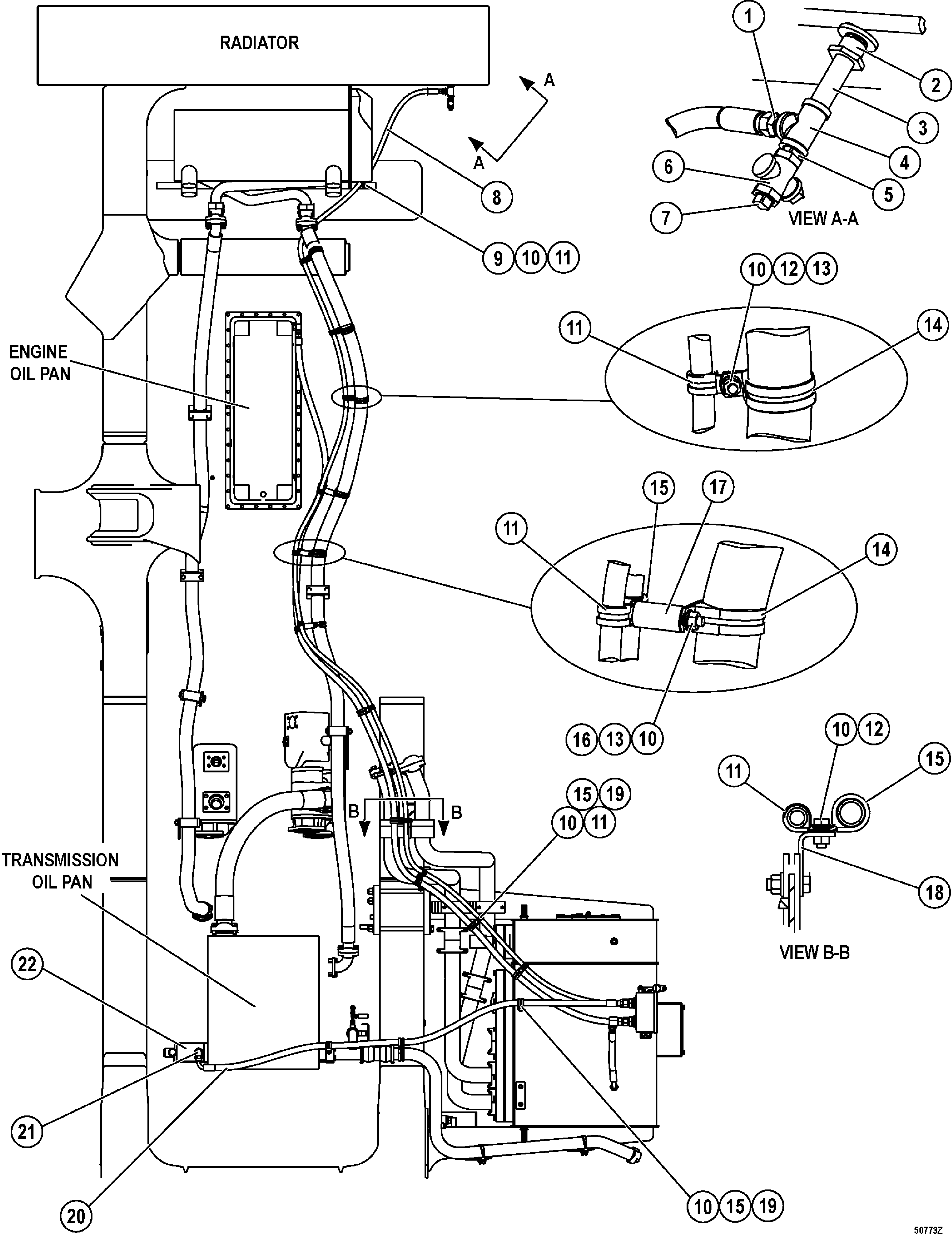 Komatsu parts book diagram for HD1500-7 S/N 80138-UP (-40 deg C) Chassis only: OIL QUICK CHARGE UNIT, (1/2) (#80138-)