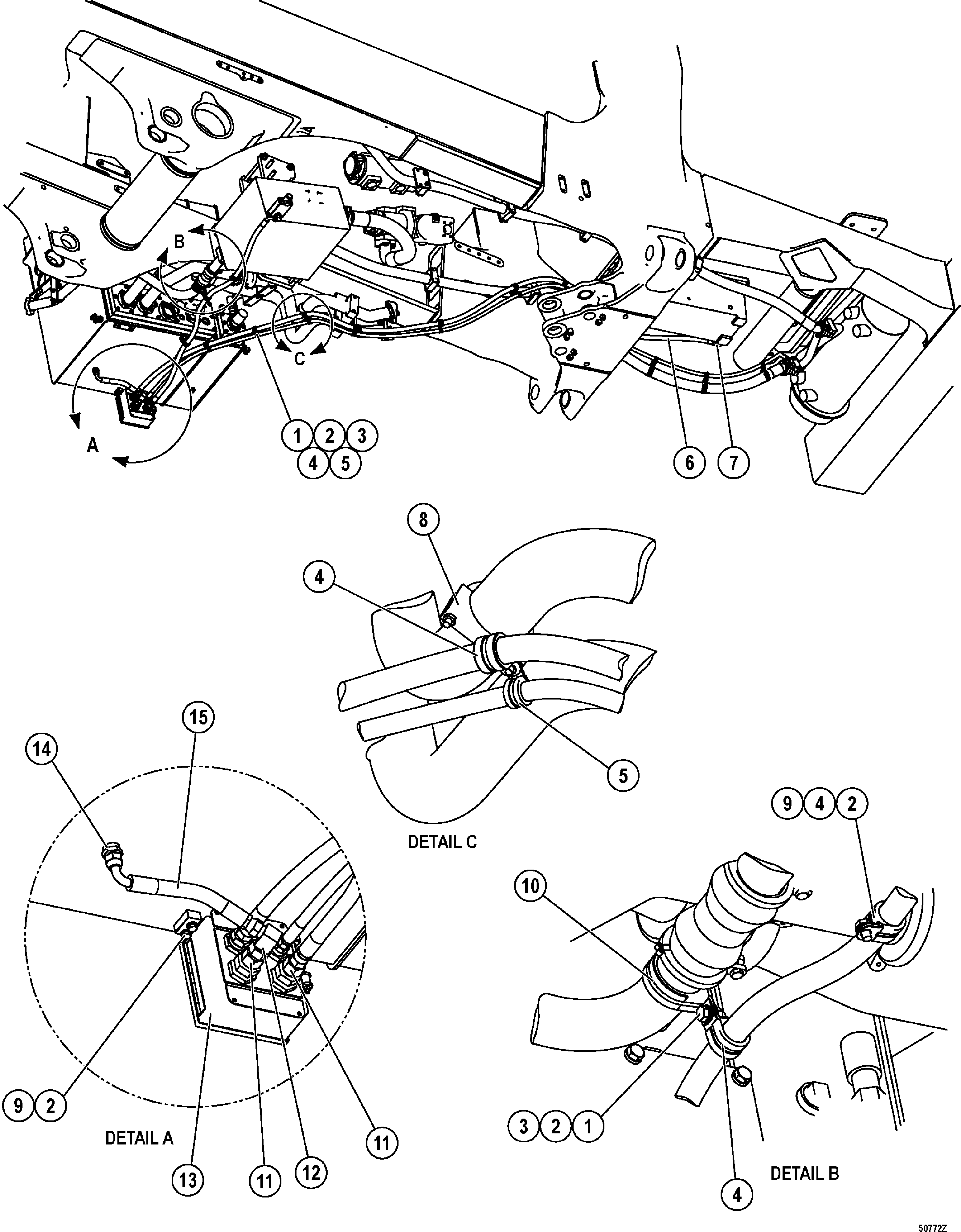 Komatsu parts book diagram for HD1500-7 S/N 80138-UP (-40 deg C) Chassis only: OIL QUICK CHARGE UNIT, (2/2) (#80138-)