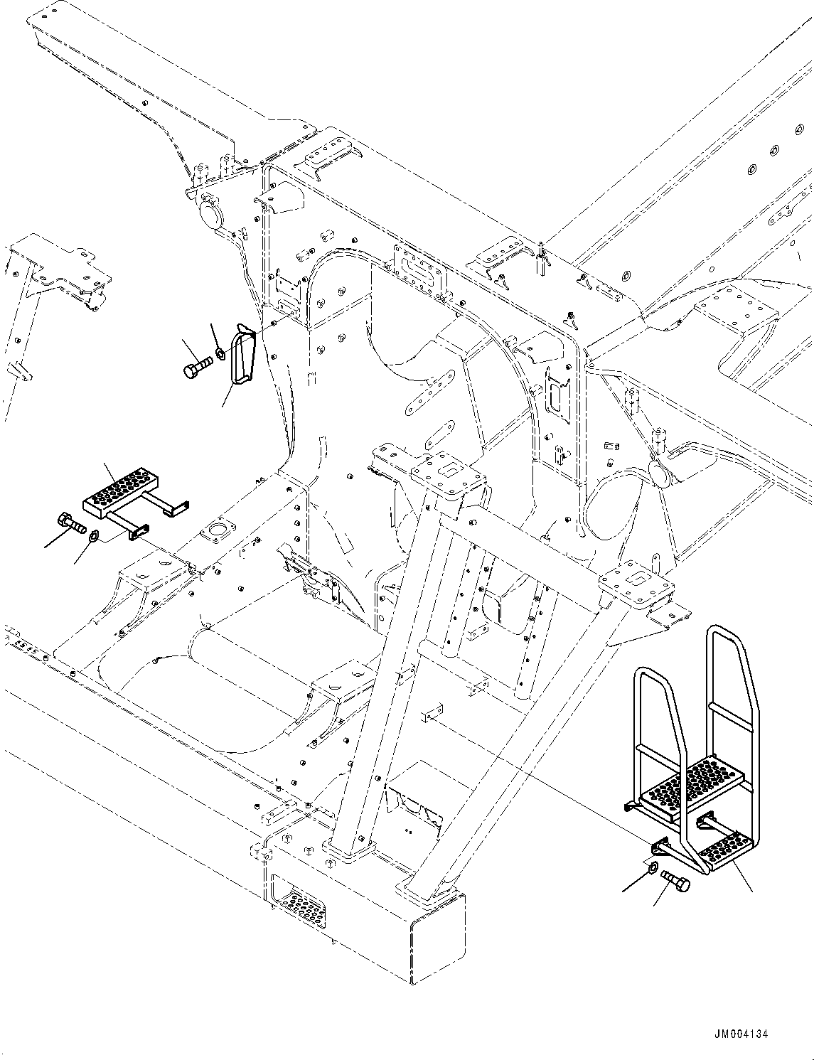 Komatsu parts book diagram for HD1500-7 S/N 80138-UP (-40 deg C) Chassis only: LADDER (#80138-)