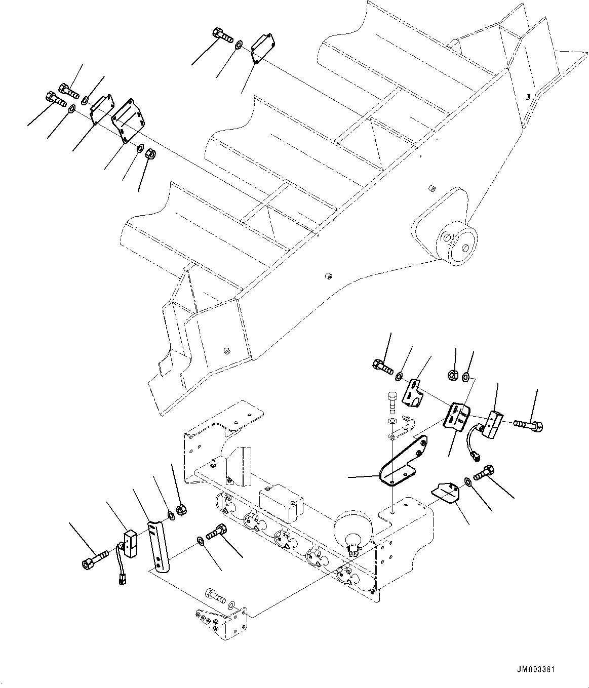 Komatsu parts book diagram for HD1500-7 S/N 80138-UP (-40 deg C) Chassis only: DUMP CAUTION (#80138-)