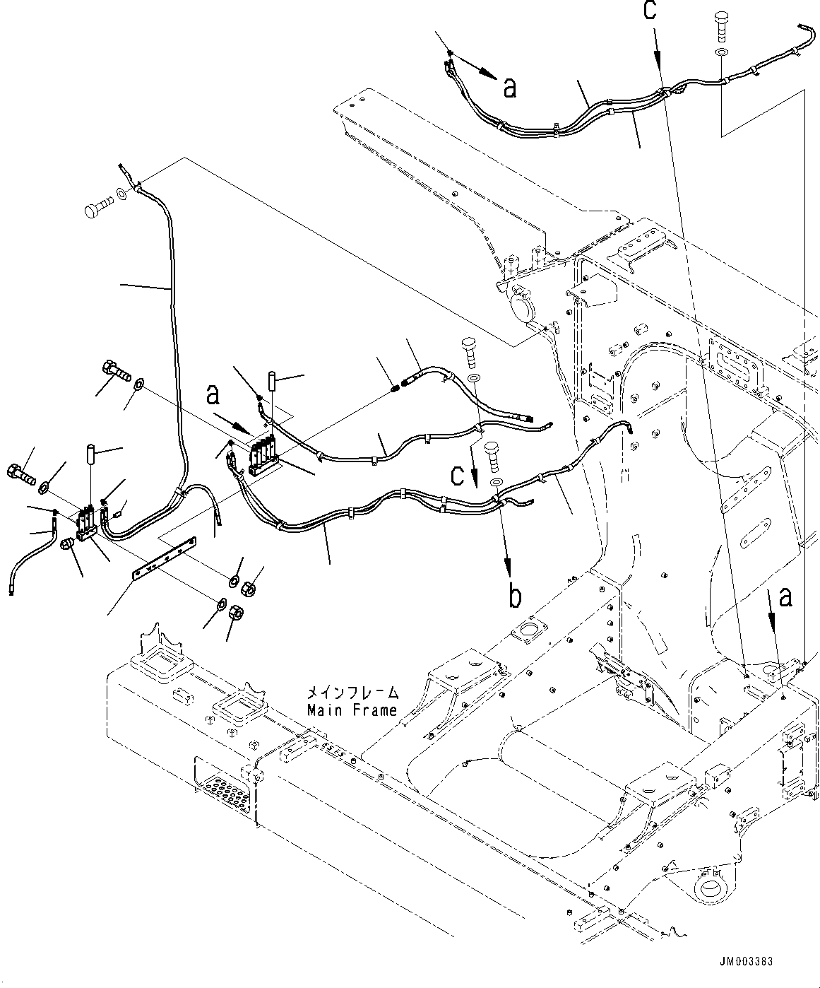 Komatsu parts book diagram for HD1500-7 S/N 80138-UP (-40 deg C) Chassis only: AUTO-GREASING SYSTEM, PIPING, R.H. (#80138-)