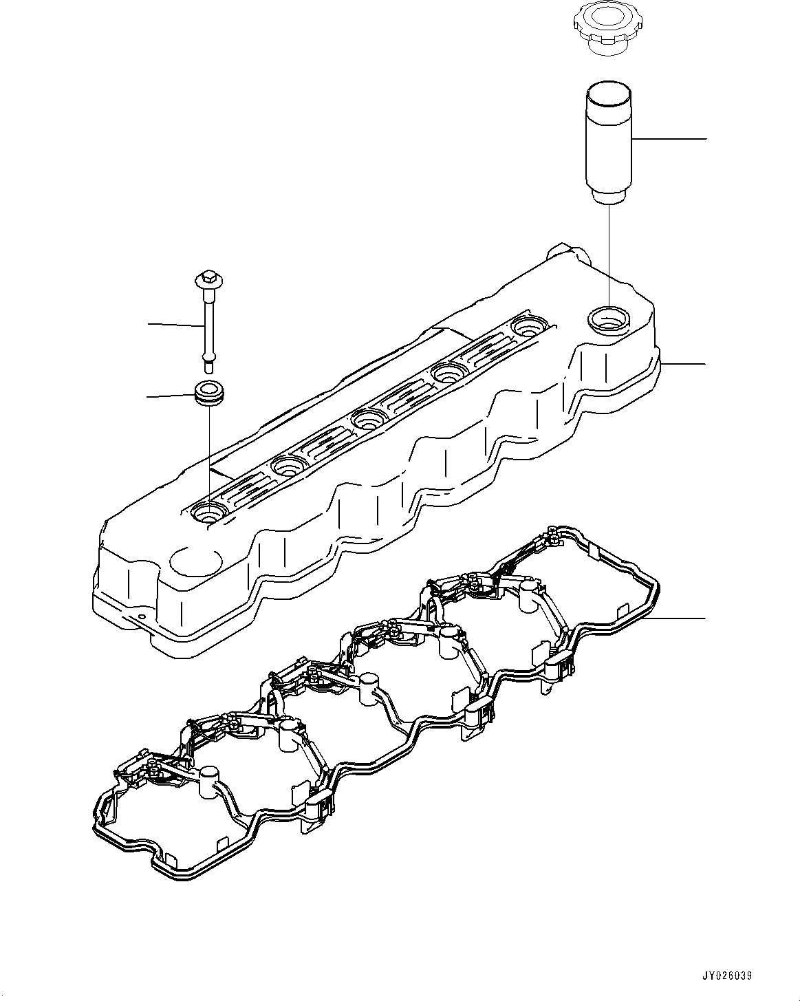 Komatsu parts book diagram for SAA6D107E-1Q S/N 26598590-UP (For PC220-8M0/PC220LC-8M0): CYLINDER HEAD COVER (#26624209-)