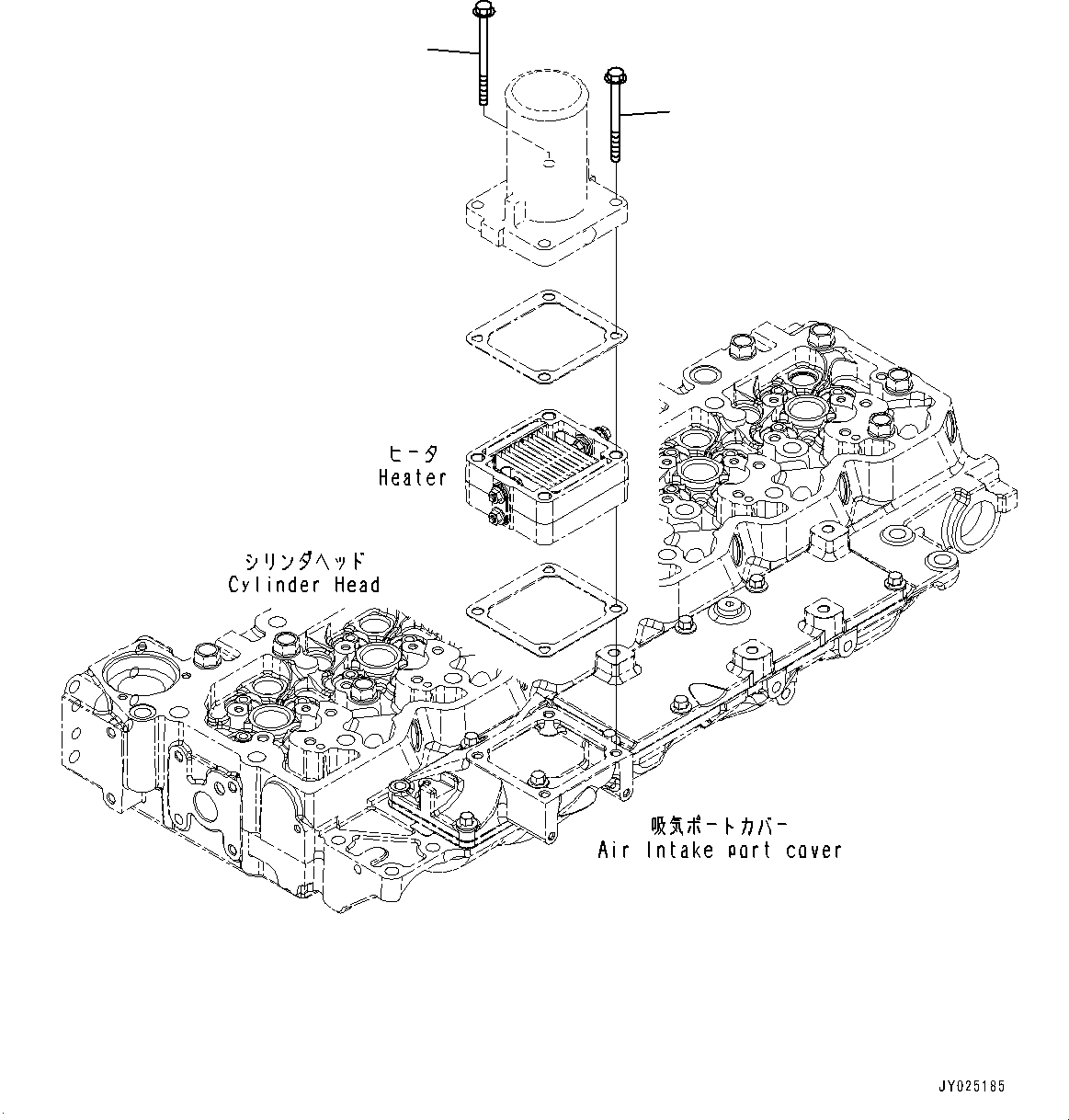 Komatsu parts book diagram for SAA6D107E-1Q S/N 26598590-UP (For PC220-8M0/PC220LC-8M0): AIR INTAKE CONNECTOR MOUNTING (#26598590-)