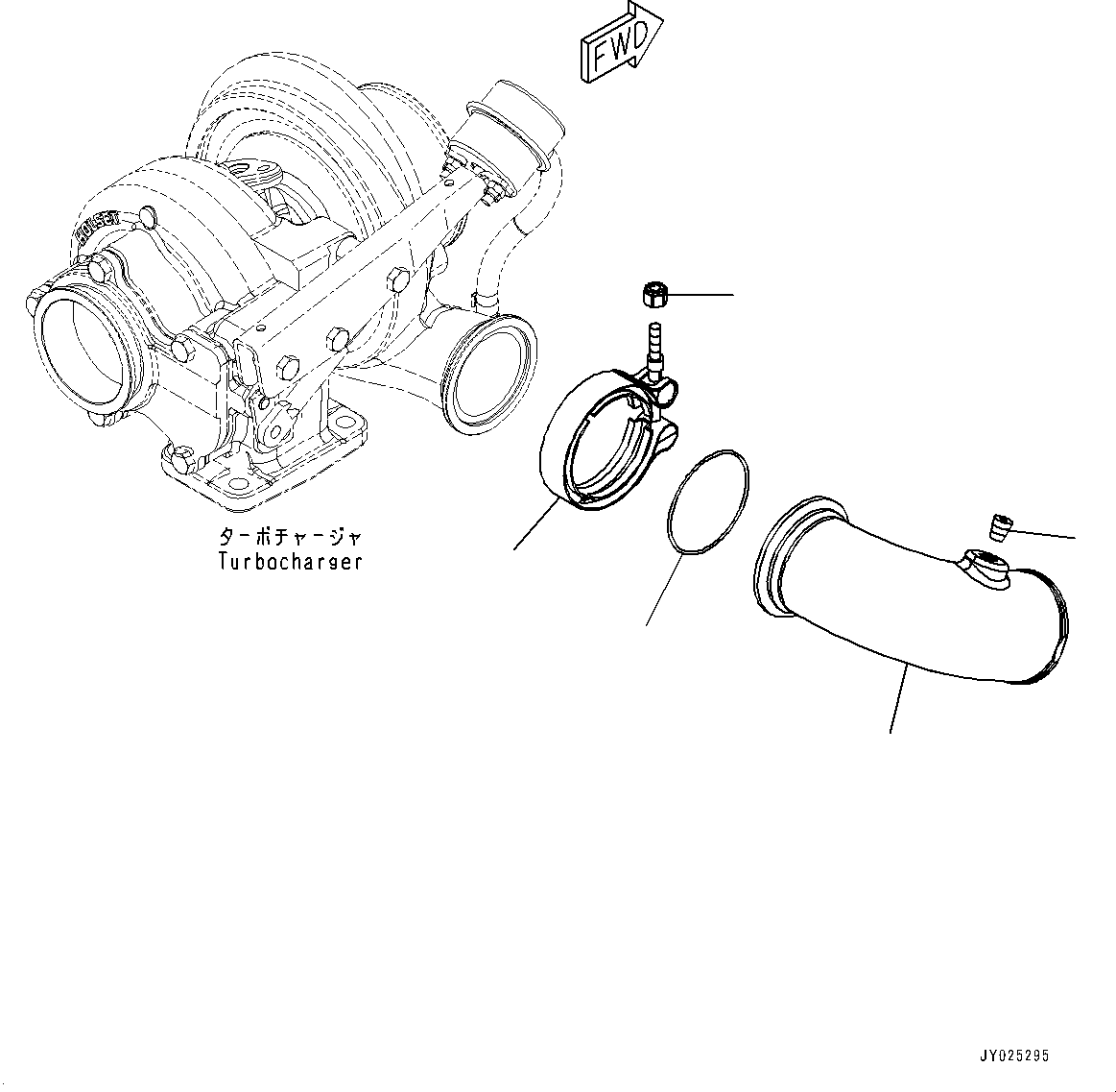 Komatsu parts book diagram for SAA6D107E-1Q S/N 26598590-UP (For PC220-8M0/PC220LC-8M0): AIR TRANSFER CONNECTION (#26598590-)
