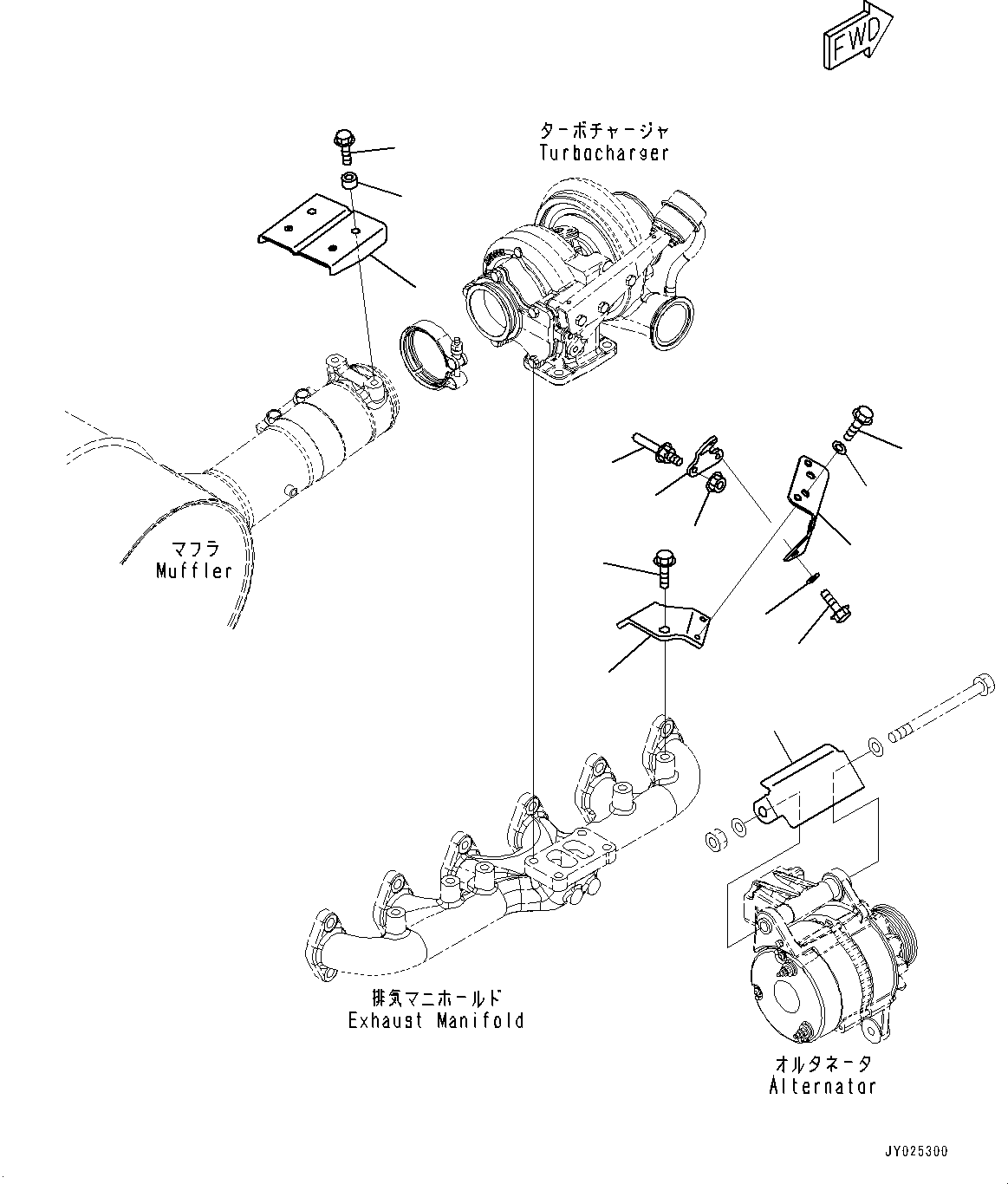 Komatsu parts book diagram for SAA6D107E-1Q S/N 26598590-UP (For PC220-8M0/PC220LC-8M0): HEAT SHIELD (#26598590-26599119)