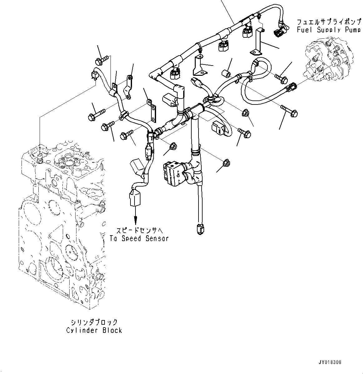 Komatsu parts book diagram for SAA6D107E-1Q S/N 26598590-UP (For PC220-8M0/PC220LC-8M0): WIRING HARNESS (#26598590-)