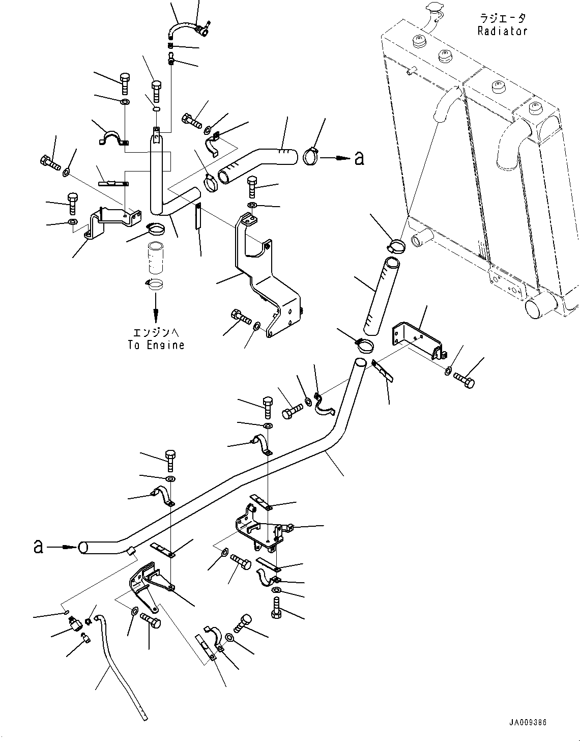 Bulldozers Komatsu / D61PXI-23 S/N 30001-UP(0000712C) / Cooling Piping, Radiator Piping (1/2) (#30001-30616)(C002001 : C0102-001001)