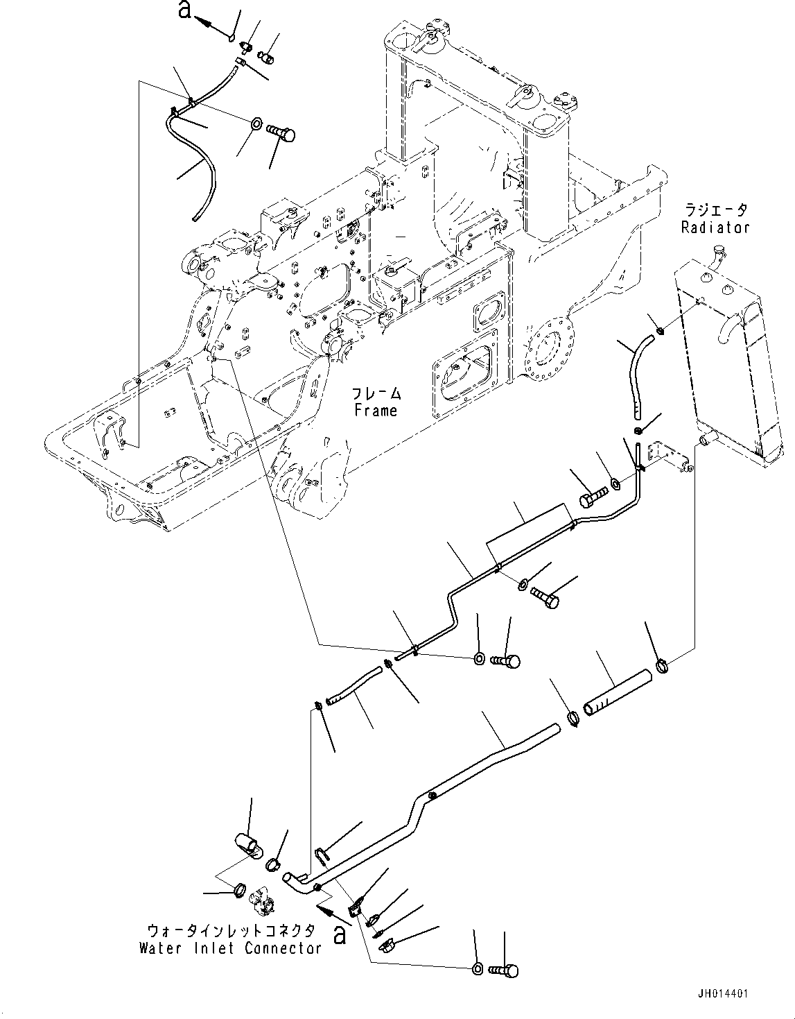 Bulldozers Komatsu / D61PXI-23 S/N 30001-UP(0000712C) / Cooling Piping, Radiator Piping (2/2) (#30617-)(C002004 : C0102-001002A)
