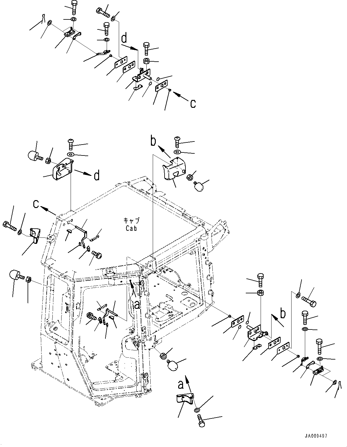 Bulldozers Komatsu / D61PXI-23 S/N 30001-UP(0000712C) / Cab, Door Open Lock (#30001-)(K013007 : K0210-004007)