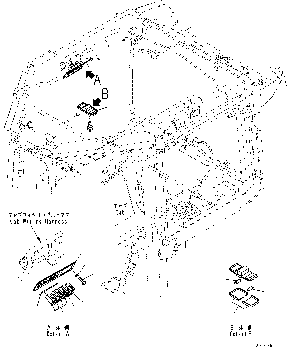 Bulldozers Komatsu / D61PXI-23 S/N 30001-UP(0000712C) / Cab, Switch and Lamp (#30001-)(K016011 : K0210-007011)