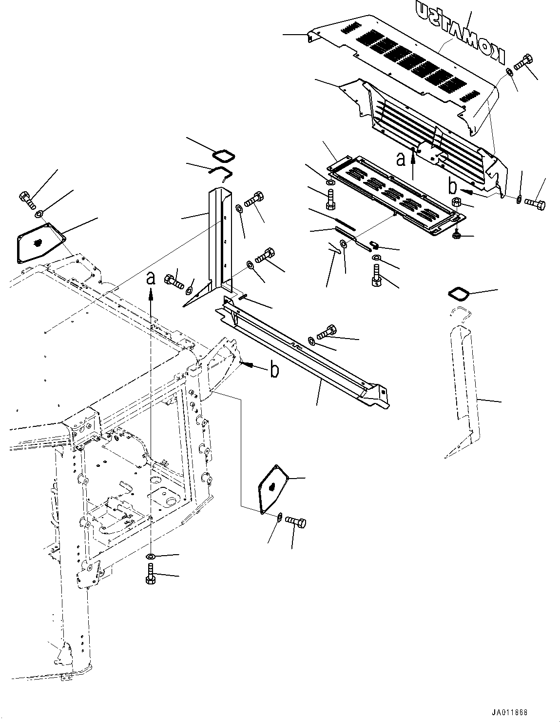 Bulldozers Komatsu / D61PXI-23 S/N 30001-UP(0000712C) / Cab, Air Conditioner Cover (#30001-)(K016030 : K0210-007030)