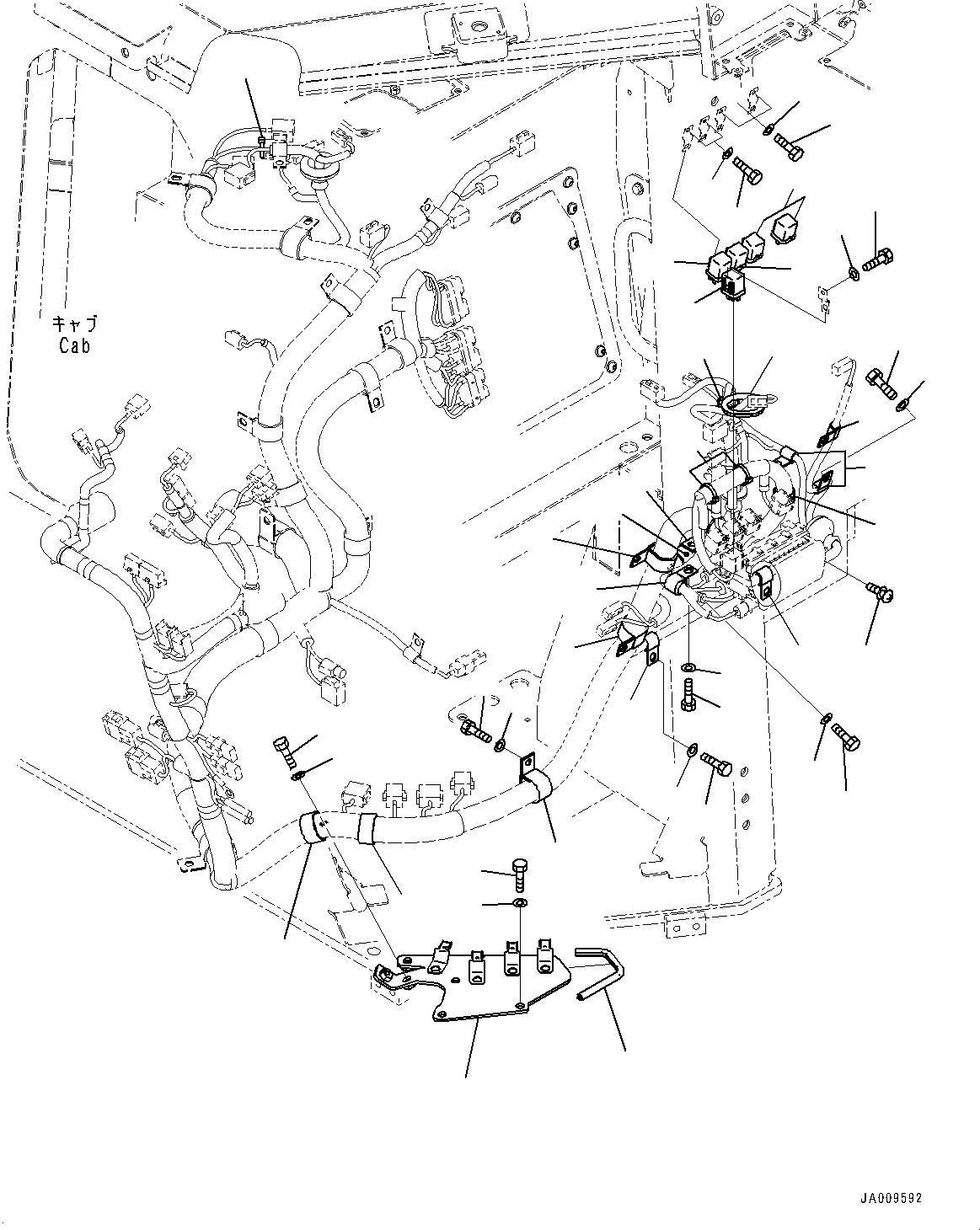 Bulldozers Komatsu / D61PXI-23 S/N 30001-UP(0000712C) / Cab, Dashboard Wiring Harness Mounting (2/2) (#30001-31244)(K012045 : K0210-001045)