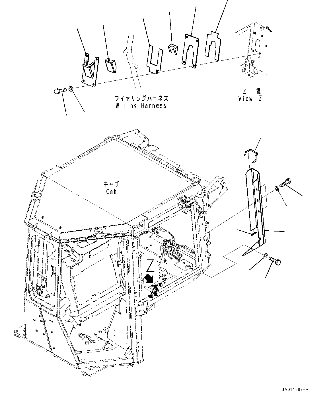 Bulldozers Komatsu / D61PXI-23 S/N 30001-UP(0000712C) / Cab Electrical Unit, Cover (1/2) (#31245-)(K024001 : K0230-008001)