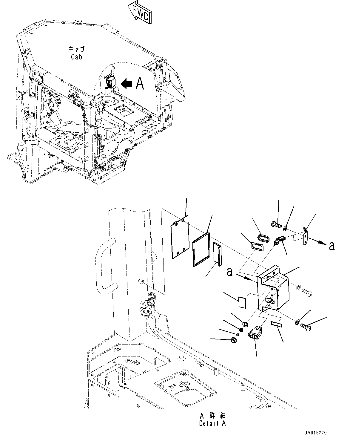 Bulldozers Komatsu / D61PXI-23 S/N 30001-UP(0000712C) / Cab Electrical Unit, Cover and Switch (#31245-)(K019006 : K0230-006006)
