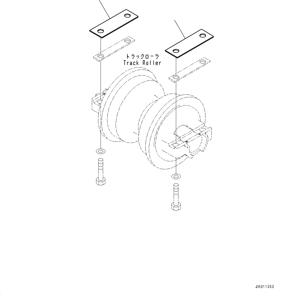 Bulldozers Komatsu / D61PXI-23 S/N 30001-UP(0000712C) / Track Roller, Plate (#30001-)(R004003 : R0200-001003)
