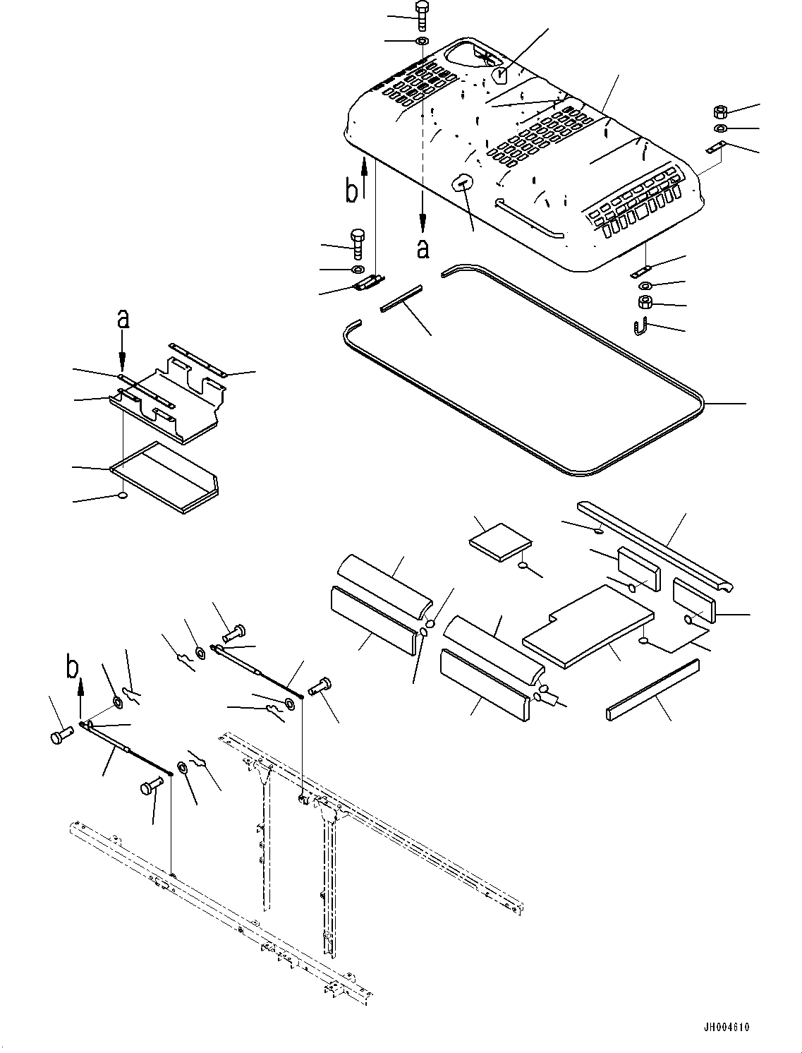 Excavators Komatsu / PC200-8E0 S/N 1118-UP (Hybrid Spec.)(0000719C) / Engine Hood,  (#1701-)(M001003 : M1110-001001B)