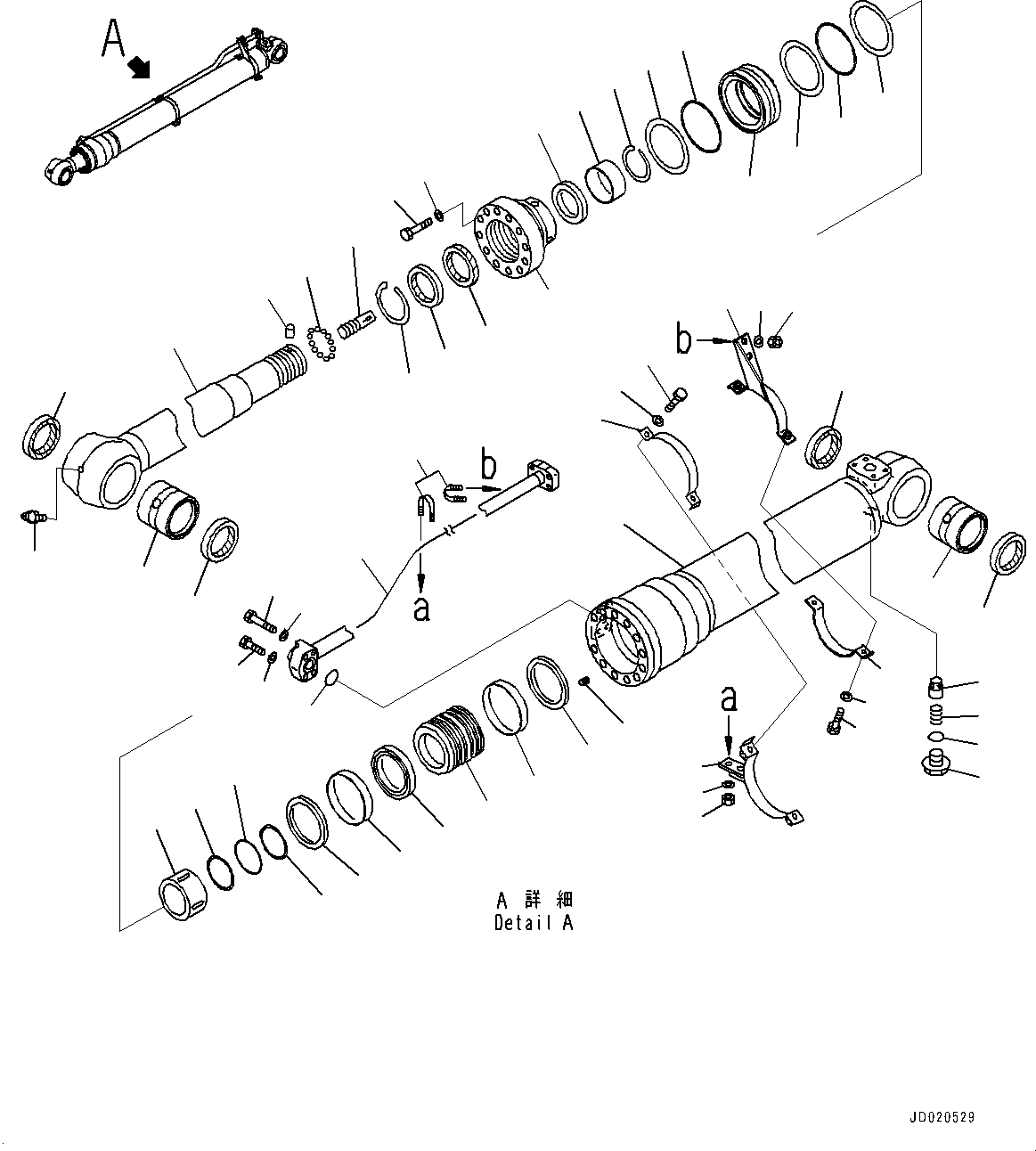 Excavators Komatsu / PC200-8E0 S/N 1118-UP (Hybrid Spec.)(0000719C) / Arm Cylinder, Inner Parts, Arm Cylinder (#1118-)(T006001 : T1140-002001)