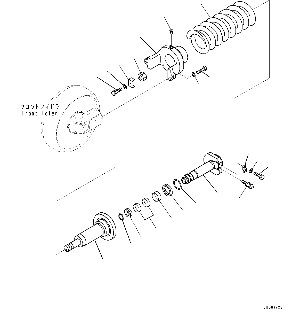 Excavators Komatsu / HB205-1M0 S/N 10001-UP(0000720C) / Front Idler and Idler Cushion, Idler Cushion (#10001-)(R001002 : R0110-007002)