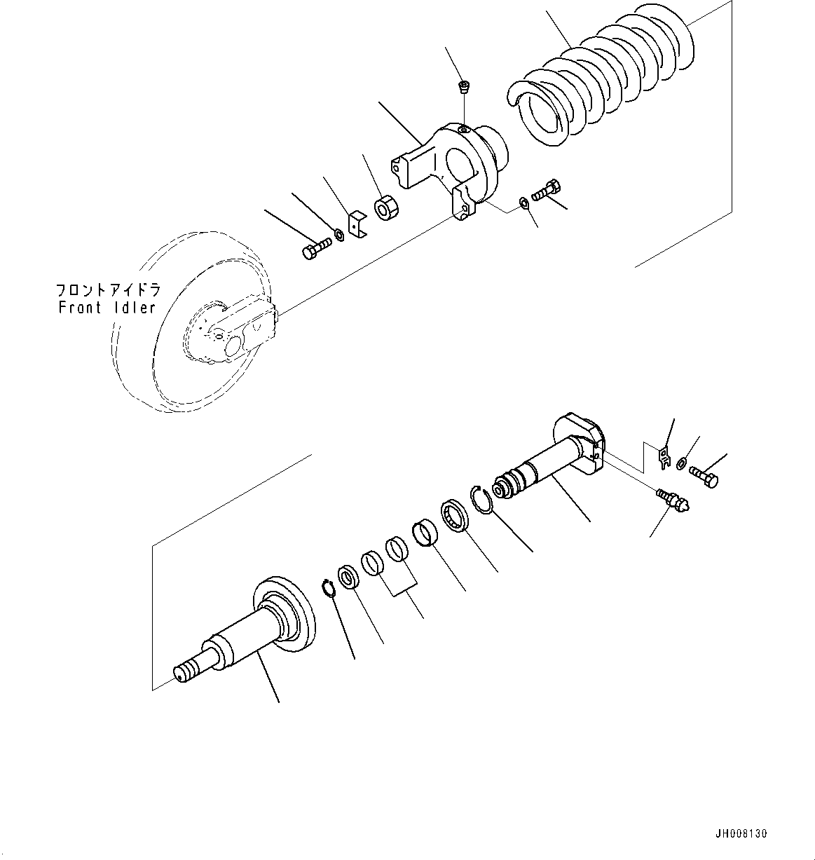 Excavators Komatsu / HB205-1M0 S/N 10001-UP(0000720C) / Front Idler and Idler Cushion, Idler Cushion (#10001-)(R002002 : R0110-009002)
