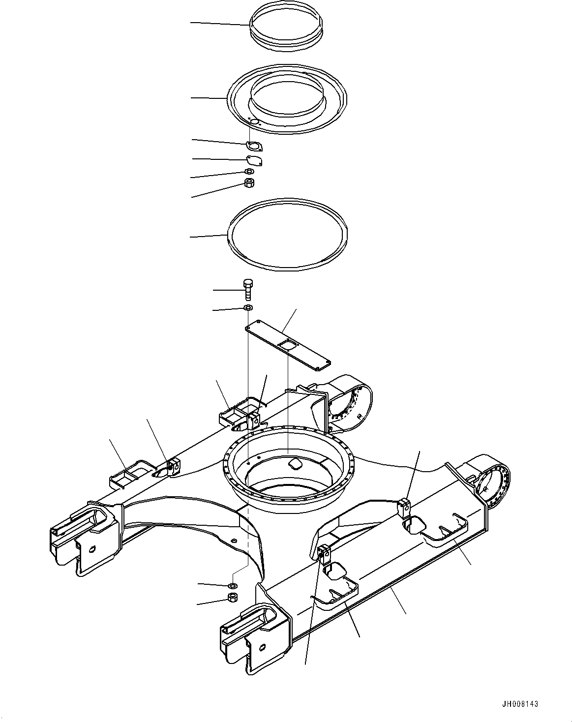Excavators Komatsu / HB205-1M0 S/N 10001-UP(0000720C) / Track Frame (#10001-)(R016001 : R1100-008001)