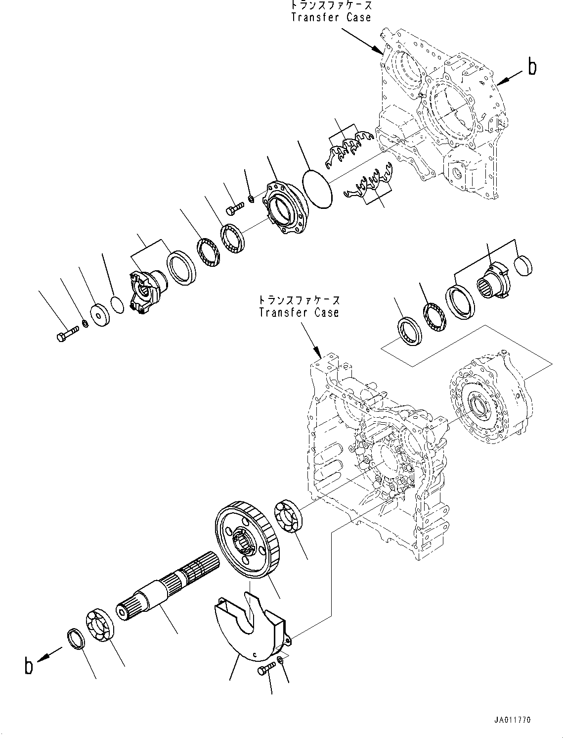 Wheel Loaders Komatsu / WA270-7 S/N 80001-UP(0000729C) / Transfer, Output Shaft (#80001-)(F001004 : F2420-001004)