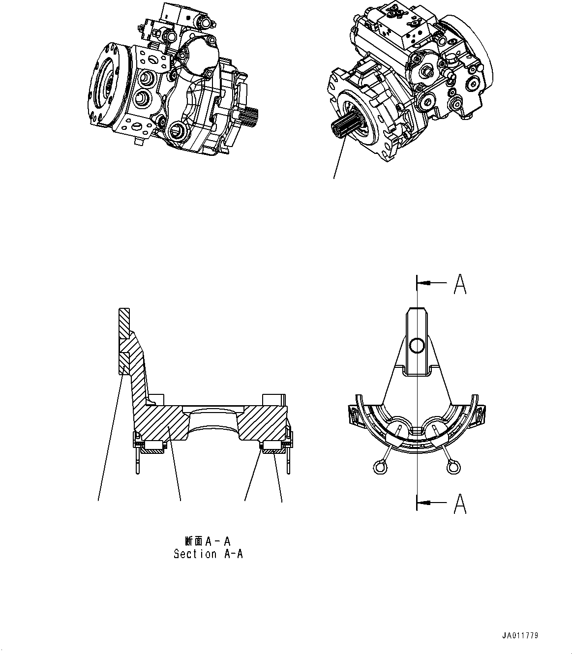 Wheel Loaders Komatsu / WA270-7 S/N 80001-UP(0000729C) / Hydrostatic Transmission (HST) Pump and Motor, Inner Parts, Pump (2/16) (#80853-)(F002003 : F2430-001002A)