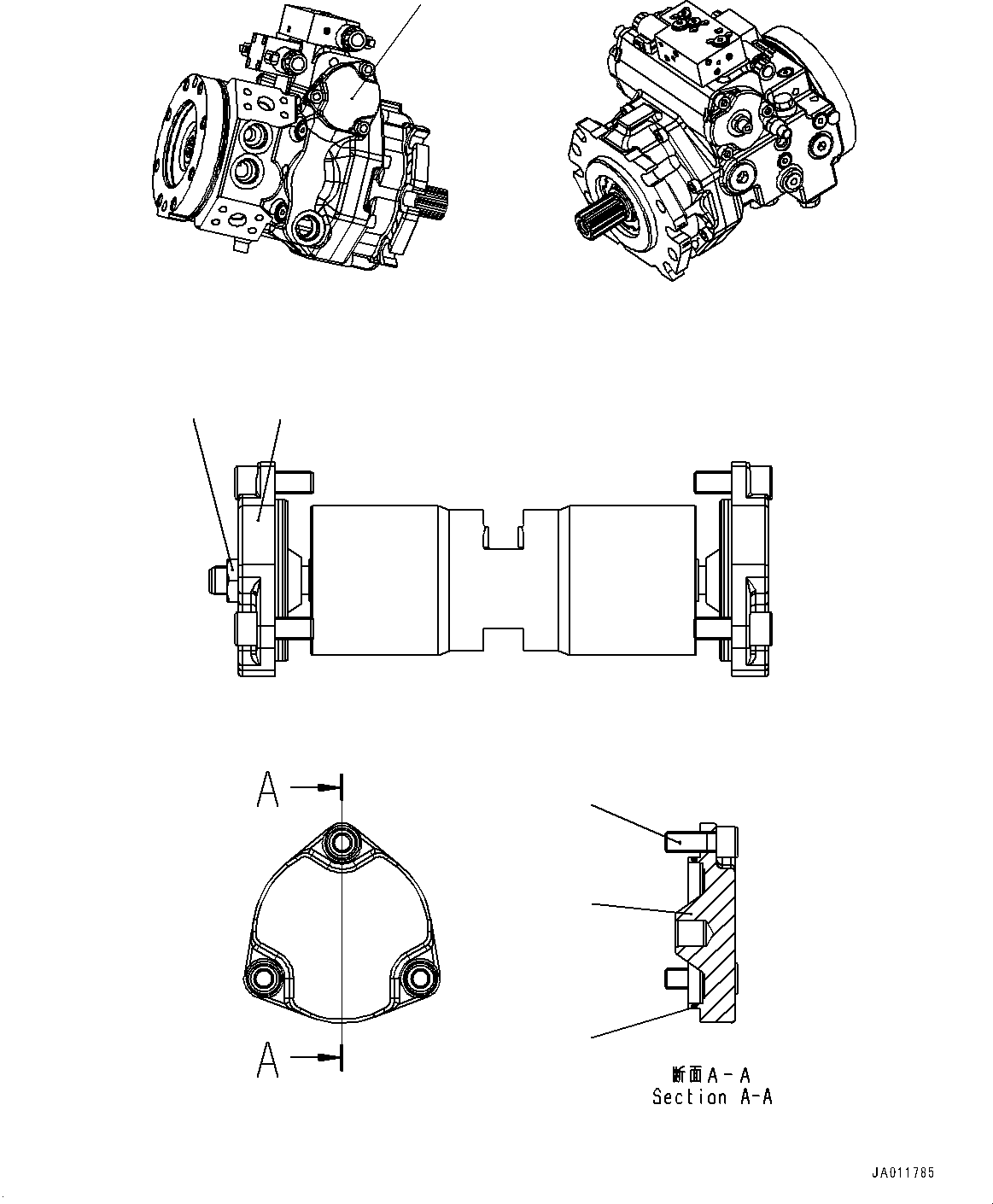 Wheel Loaders Komatsu / WA270-7 S/N 80001-UP(0000729C) / Hydrostatic Transmission (HST) Pump and Motor, Inner Parts, Pump (4/16) (#80001-)(F002006 : F2430-001004)