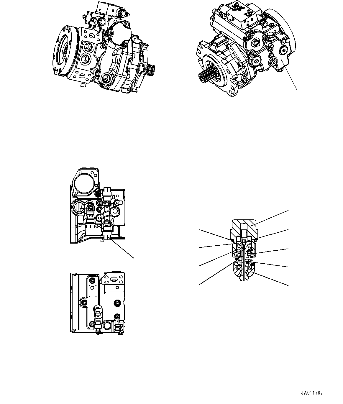 Wheel Loaders Komatsu / WA270-7 S/N 80001-UP(0000729C) / Hydrostatic Transmission (HST) Pump and Motor, Inner Parts, Pump (6/16) (#80001-)(F002008 : F2430-001006)