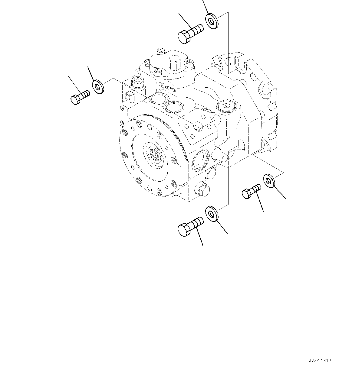 Wheel Loaders Komatsu / WA270-7 S/N 80001-UP(0000729C) / Hydrostatic Transmission (HST) Pump and Motor, Inner Parts, Pump (13/16) (#80001-80852)(F002017 : F2430-001013)