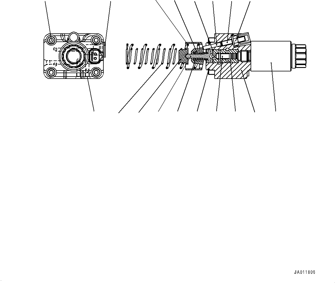 Wheel Loaders Komatsu / WA270-7 S/N 80001-UP(0000729C) / Hydrostatic Transmission (HST) Pump and Motor, Inner Parts, Pump (16/16) (#80001-)(F002022 : F2430-001016)