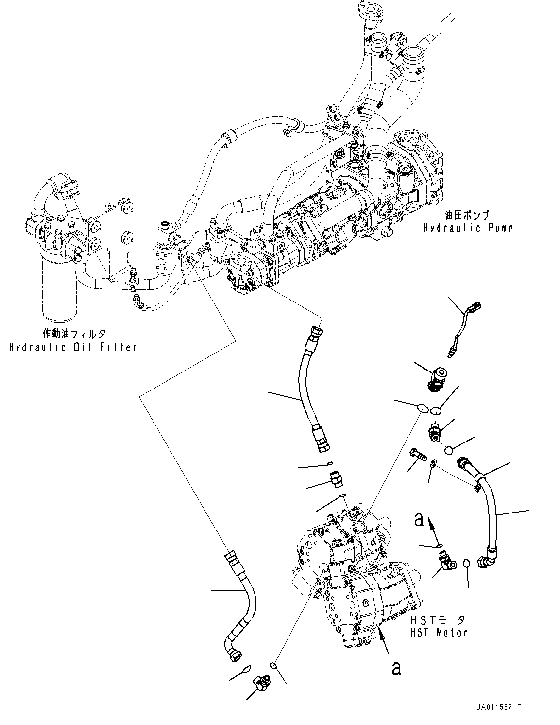 Wheel Loaders Komatsu / WA270-7 S/N 80001-UP(0000729C) / Hydrostatic Transmission (HST) Oil Piping, Cooling Piping (#80001-)(F004001 : F2760-002001)
