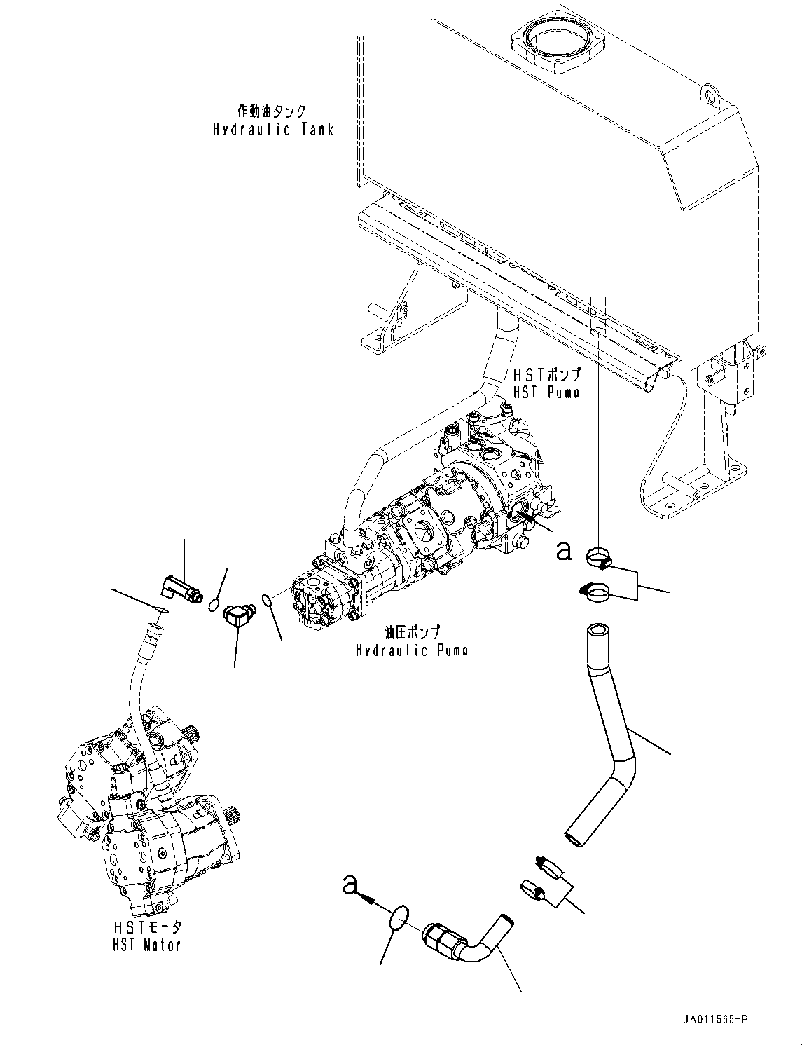 Wheel Loaders Komatsu / WA270-7 S/N 80001-UP(0000729C) / Hydrostatic Transmission (HST) Oil Piping, Charge Piping (#80001-80409)(F003003 : F2760-001003)
