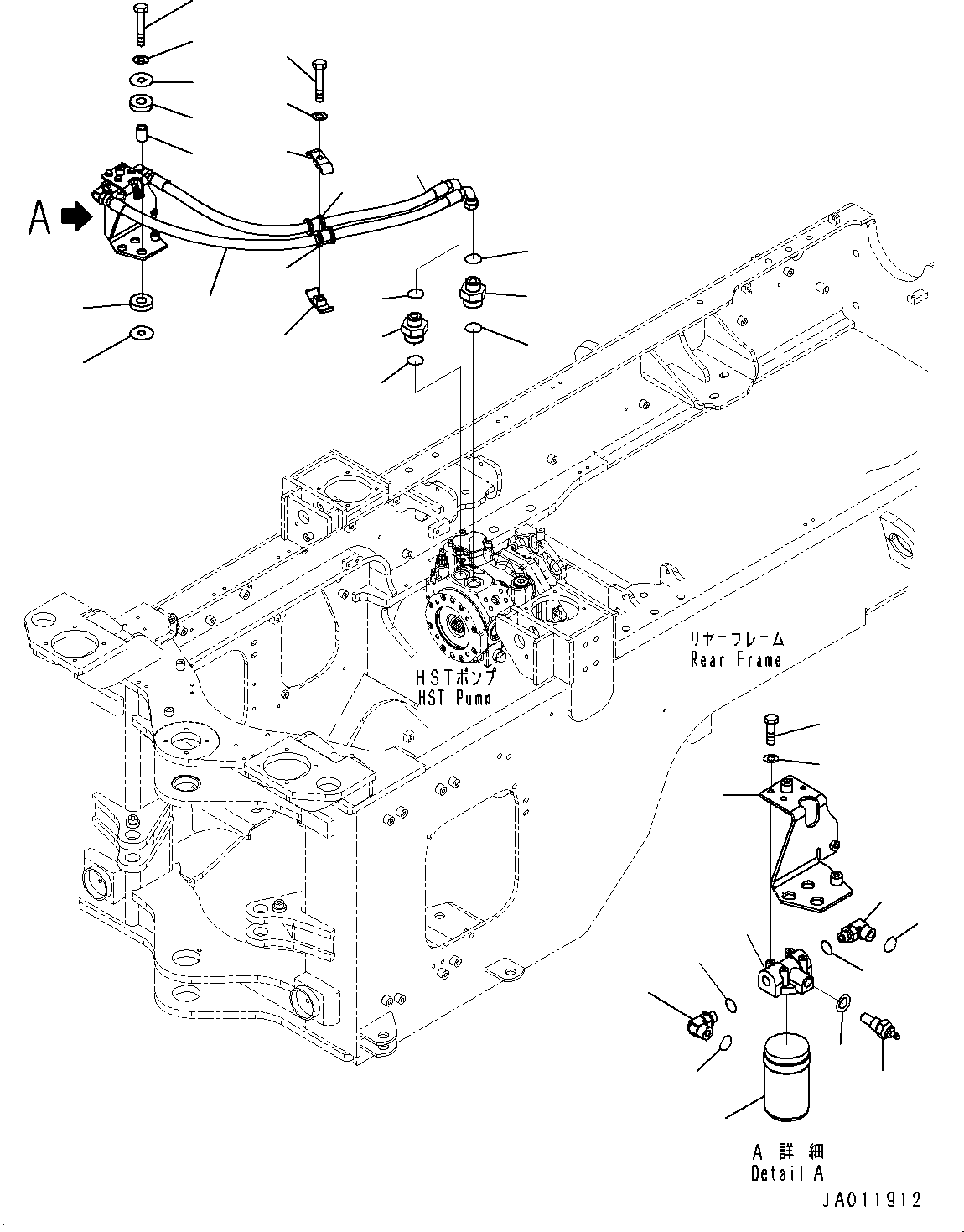 Wheel Loaders Komatsu / WA270-7 S/N 80001-UP(0000729C) / Hydrostatic Transmission (HST) Oil Piping, Tube (#80001-)(F003005 : F2760-001004)