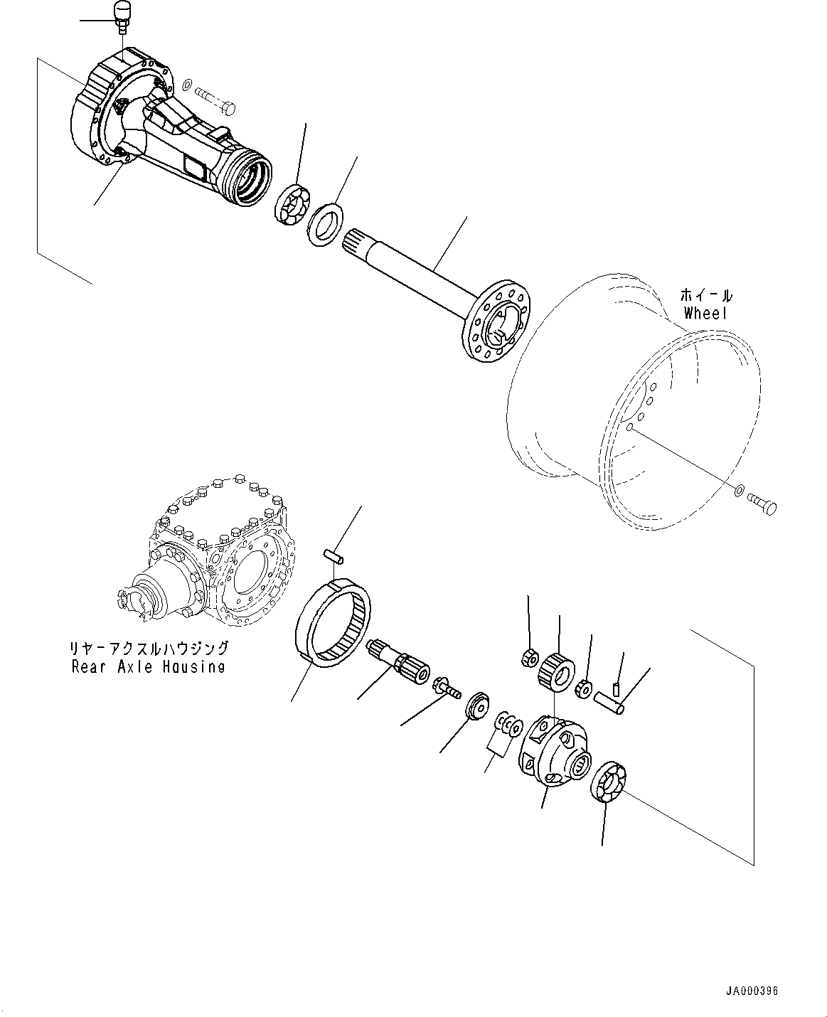 Wheel Loaders Komatsu / WA270-7 S/N 80001-UP(0000729C) / Rear Axle, Final Drive and Housing, L.H. (#80001-)(F009001 : F4500-001001)