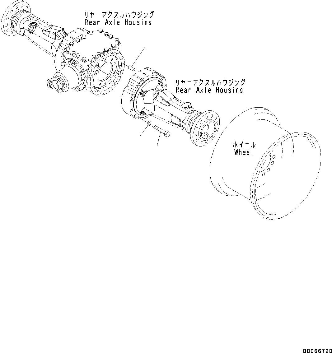Wheel Loaders Komatsu / WA270-7 S/N 80001-UP(0000729C) / Rear Axle, Cover and Brake (#80001-)(F010005 : F4500-002004)